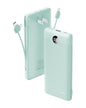VRURC Portable Charger Built-in Cables and AC Wall Plug, USB C Power Bank 10000mAh, Travel Battery Portable Phone Charger Compact Lightweight External Battery Pack for Smart Phones, Tablets etc-Green - color: Green