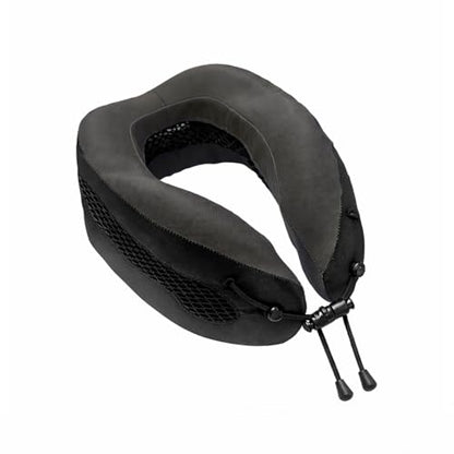 Cabeau Long Haul Flight Cooling Travel Neck Pillow – Evolution Cool – Supportive Memory Foam with Airflow Vents – Compact with Carrying Case (Black) - color: Black