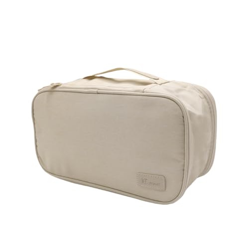 Travel Underwear Organizer Bag Packing Cube Storage Bag Recycled Polyester Lingerie Bra Socks Bag Toiletry Bag,Khaki 6# - color: Khaki 6#(Like beige color)