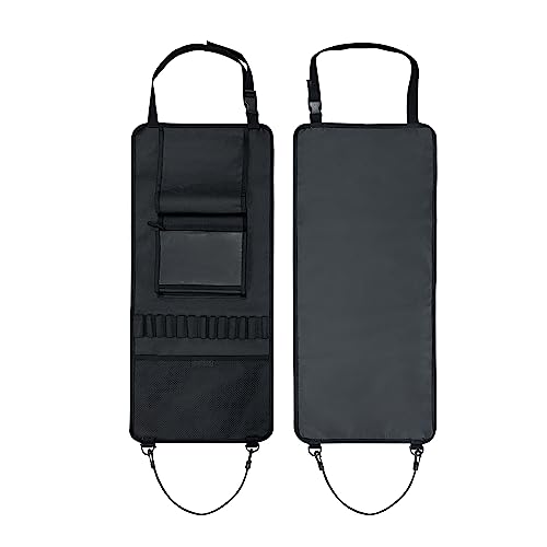 MYDAYS 2 Pack Seat Back Gun Rack, Camo Front Seat Organizer With Bullet Pocket Vehicle Holder for Hunting Rifles/Shotguns - color: Black3