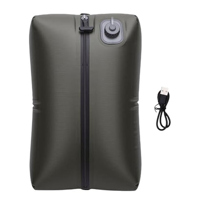 Naroote 20L Reusable Travel Vacuum Bag, Built in Pump Rechargeable Folding Compression Bag, Luggage Space Saver Packing Tool, Ideal for Camping Carry On Suitcases Backpack Seal (Green Grid) - color: Green Grid