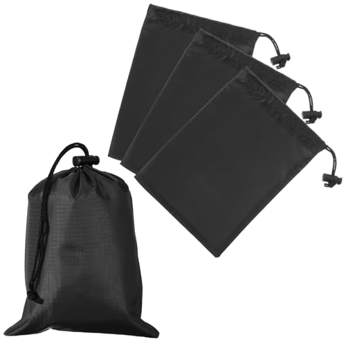 Drawstring Bag with Toggle, Stuff Sack String Waterproof Travel Storage Bags Cinch Stuff Pouch -Fitting for (Gym/Traveling/Hiking/Yoga/Office/Shoes) 6 x 8 & 4 Pack & Black - color: Black, size: 6 x 8"