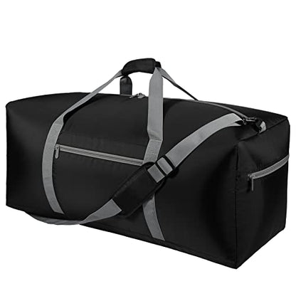 iFARADAY Foldable Duffel Bag 30 inch 75L Large Lightweight Luggage for Travel Camping Storage-Black - color: Black-75L(with shoulder strap)
