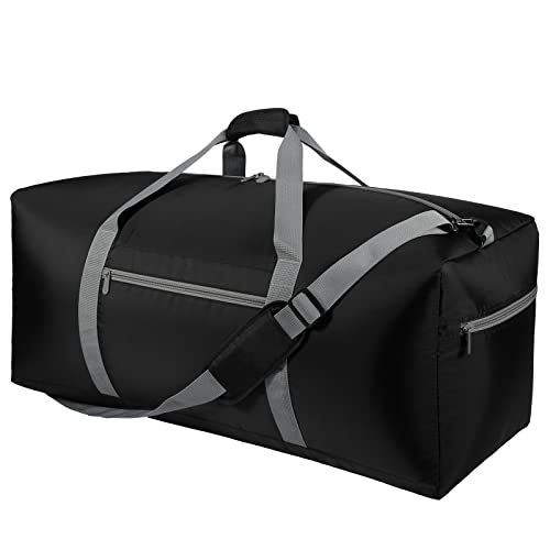 iFARADAY Foldable Duffel Bag 30 inch 75L Large Lightweight Luggage for Travel Camping Storage-Black - color: Black-75L(with shoulder strap)