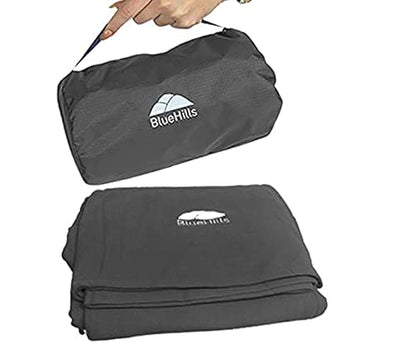 BlueHills Ultra Compact Travel Blanket Pillow in Portable Bag Case Soft 70 X 56 with Strap Backpack Clip Premium Cozy Soft Compact Pack Large Blanket for Airplane Flight Layover Grey - Gray C002 - color: C002-gray