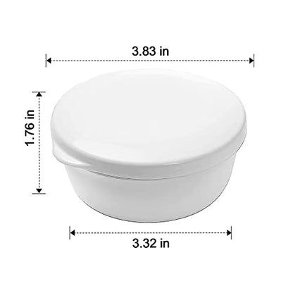 2 Pack Portable Round Soap Dishes, Plastic Soap Container with Lid Leak-Proof Drain Soap Box Holder Soap Container (Black+White) - color: Black+white