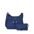 Baggallini Crossbody Travel Bag 11x8.5 Lightweight Water-resistant Nylon Handbag - color: Pacific