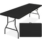 Simpli-Magic 8ft Portable Plastic Folding Table – Indoor & Outdoor Heavy-Duty Foldable Utility Table w/Handle for Party & Camping (Black) - size: 8 feet Table