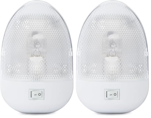 Lumitronics RV 12V Oval Single Dome Optics Light, Interior Lighting for Camper Trailer - On/Off Switch - Clear Removable Lens (White) (Pack of 2) - size: Single (Pack of 2)