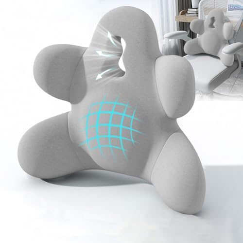 Lumbar Support Pillow for Office Chair, Back Pillow Lumbar Support for Car, Chair, Sofa - Improve Lower Back Pain Relief & Sitting Posture, Memory Foam Back Cushion for Long Sitting (Grey) - color: A-grey