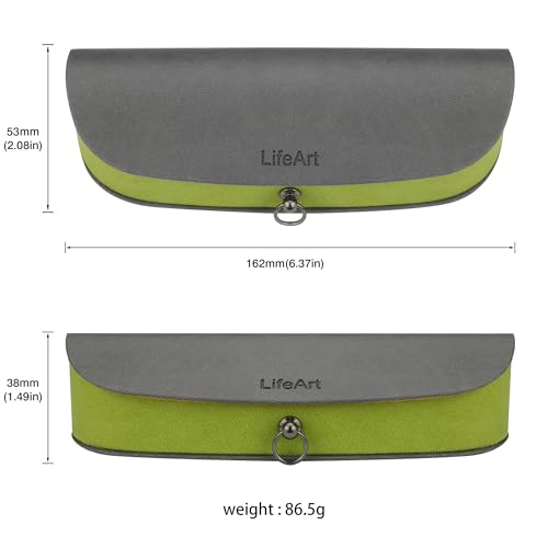 LifeArt Eyeglass Case Hard Shell, Portable Sunglass Case, Fashionable PU Leather Eyeglass Case, Lightweight - color: Banyuan_dark Grey