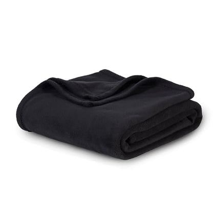 Berkshire Blanket Microfleece Queen Size Bed Blanket Black,Lightweight Soft Breathable Plush Micro Fleece Blanket for Bed Couch Sofa,90x90 Inches - color: Black, size: Full/Queen