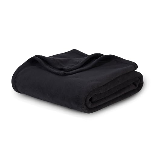 Berkshire Blanket Microfleece Twin Size Bed Blanket Black,Lightweight Soft Breathable Plush Micro Fleece Blanket for Bed Couch Sofa,60x92 Inches - color: Black, size: Twin/Twin XL