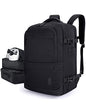 BAGSMART 40L Black Travel Laptop Backpack with Packing Cubes and Shoe Bag - color: Obsidian Black
