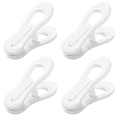 Otylzto 20 Pcs Multi-Purpose Clips for Hangers, White Clothes Hanger Clips, Standard Plastic Hanger