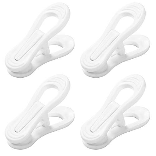 Otylzto 20 Pcs Multi-Purpose Clips for Hangers, White Clothes Hanger Clips, Standard Plastic Hanger