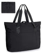 BAGSMART Tote Bag for Women, Foldable Tote Bag With Zipper Travel Shoulder Bag Handbag for Work - color: Black
