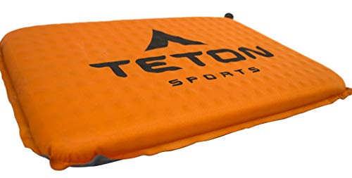Teton Camping Seat Cushion; Stadium Seat; Office Chair; Car Pad; Inflatable, Orange - color: Orange