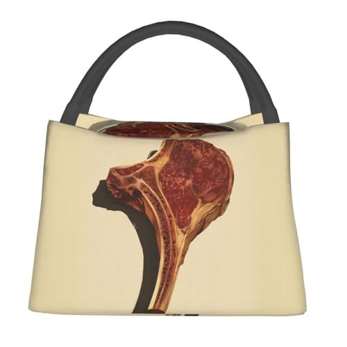Steak Lunch Bag for Women, Girls, Kids, Reusable Insulated Lunch Box for Work, Office, Picnic, Travel, School, Gifts - color: Steak