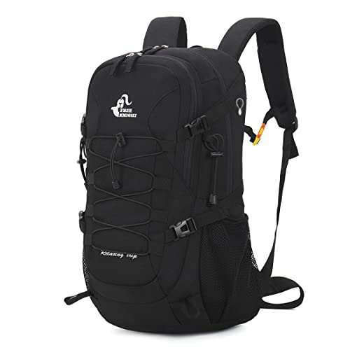 Bseash 40L Waterproof Hiking Backpack with Rain Cover, Outdoor Sport Travel Bag Daypack for Camping Climbing Skiing Cycling (Black) - color: Black