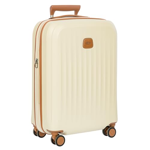 Bric's Taormina Ultra-Light Carry-On Spinner – Airline Approved Expandable Hard Shell Suitcase with TSA Lock, Anti-Tamper Zippers & Built-In USB Port - 21 Inch, Cream - color: Cream, size: Carry-On