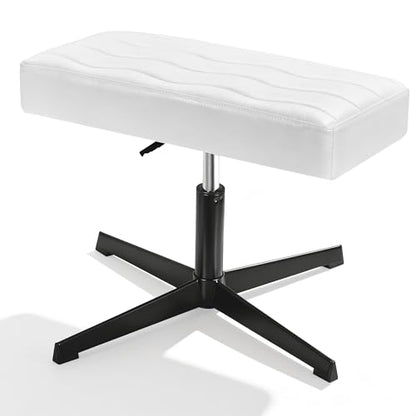 VECELO Under Desk Footrest, PU Ergonomic Foot Rest with Comfort Padding, Height Adjustable for Relieving Leg Pain, Stiffness, and etc, White - color: White