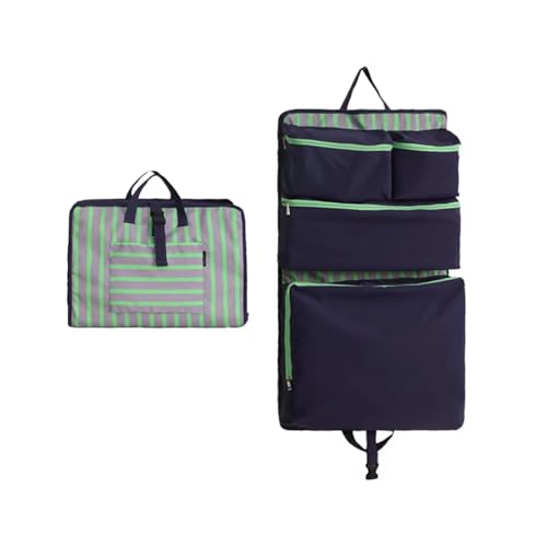 4-in-1 Foldable Travel Packing Luggage Organizers for Travel Accessories, Space Saver for Carry-On and Weekend Trips （Green Purple） - color: Green Purple