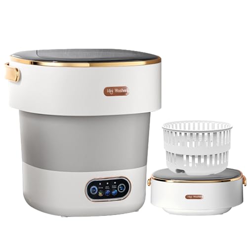 Portable Washing Machine,Mini Washer -20L Upgraded With Spin Basket,Small Clothes Folding Washing Machine Of Underwear, Baby And Small Clothes,Suitable For Home Apartments Dormitories,Hotels Pale Gray - color: Pale Gray