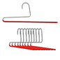 Mawa by Reston Lloyd Reverse Hook Trouser Series Non-Slip Space-Saving Clothes Hanger with Single Rod for Pants, Style KH/35U, Set of 10, Red - color: Red, size: Set of 10