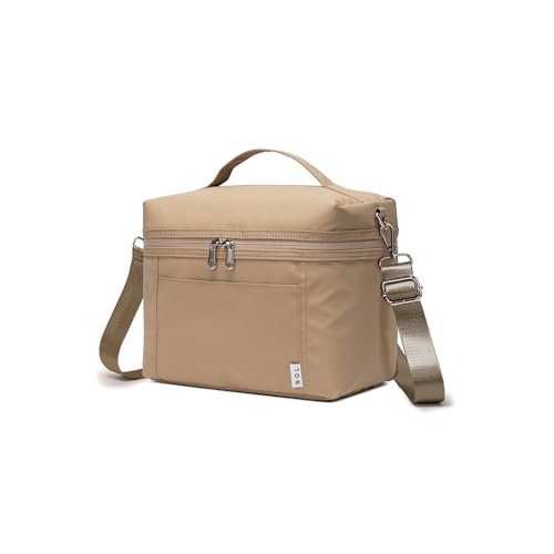 NOL Natural Organic Lifestyle Insulated Lunch Bags for Women Cooler Bag Lightweight Nylon Waterproof Lunch Box For Work - color: Khaki, size: Small (4 Liters)