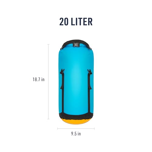 Sea to Summit eVac Ultra-Lightweight Compression Dry Bag, Waterproof Dry Storage, 20 Liter, Atoll Blue - color: Atoll Blue, style: 20 Liter