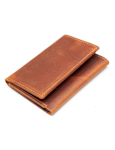 Handcrafted Genuine Leather Wallets, Minimalist Cardholders, and Passport Covers, Handmade Gift - color: Ginger, style: Trifold Wallet