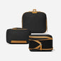 Nordace Travel Packing Organizers Set for Men and Women - 2x Packing Cubes & 1x Wash Pouch - Durable & Water Resistant (Black-Brown) - color: Black-Brown