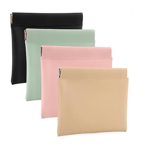 4.72 - Inch Mini Organizer Pouch, Multi - Use Small Items Storage Bag - color: Black+Apricot+Pink+Matcha Green