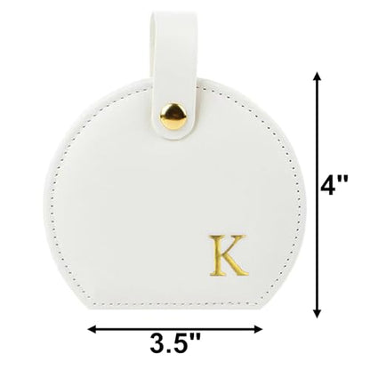 Travel Jewelry Case,Personalized Jewelry Box,Elegant Half-Moon Design with Personalized Golden Initial Case,Personalized Gifts for Women,Jewelry organizer;Personalized Gifts for Women or Friends(K) - style: K