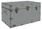 C&N Footlockers Graduate Storage Trunk - Large College Dorm Chest - Durable with Lid Stay - 32 x 18 x 18.5 Inches (Gray) - color: Gray