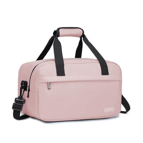 Kono Travel Duffel Bag 14L Under Seat Carry-on Bag Sports Tote Gym Bag Weekender Overnight Bags 13.78"x7.87"x7.87" Pink - color: Pink, size: S (13.78inx 7.87in x7.87in)-14L
