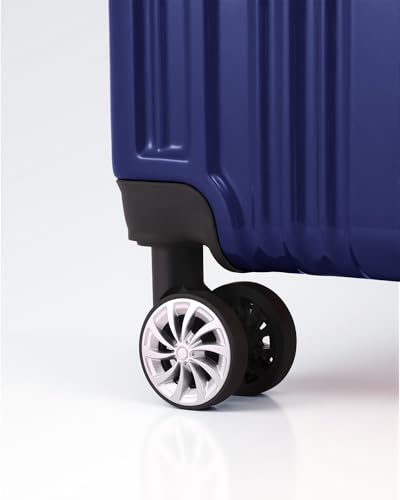 Coolife Luggage, Suitcase with Durable and Lightweight, Checked Luggage with PC+ABS Hardshell, Dual Spinner Wheels, TSA Lock, and YKK Zipper(navy new, M(24in)) - color: navy new, size: M(24in)