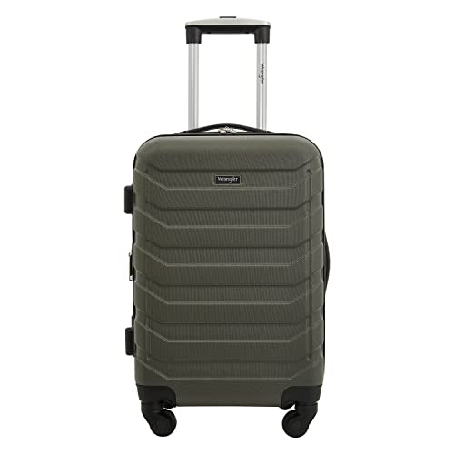 Wrangler 4 Piece Miami Luggage and Packing Cubes Set, Olive Green - color: Green, size: 4 Piece Set