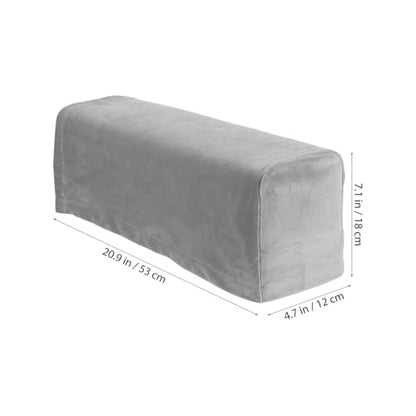 Ciieeo 2-Pack Universal Grey Velvet Sofa Armrest Covers Stretchy Armrest Protectors for Couch Furniture Machine Washable Slipcovers for Living Room and Office