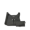Baggallini Crossbody Travel Bag 11x8.5 Lightweight Water-resistant Nylon Handbag - color: Charcoal