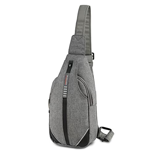 WATERFLY Small Crossbody Sling Backpack Anti Theft Backpack for Traveling Chest Bags for Men&Women Multipurpose Casual Daypack Hiking Shoulder Bag (Gray) - color: Grey(small)