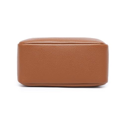 PU leather Organizer Bag Lightweight Cosmetic Bag with Ring Clasp Perfect Travel Makeup Bag for Women (Saddle Brown/PU) - color: Saddle Brown/PU