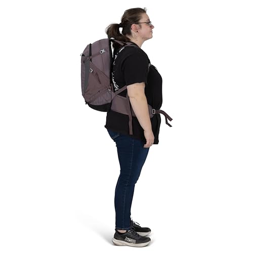 Osprey Sportlite 25L Lightweight Hiking Backpack for Men and Women - Everyday Hiking Bag - Travel Daypack, Extended Fit - color: Graphite Purple, style: 25l - Extended Fit