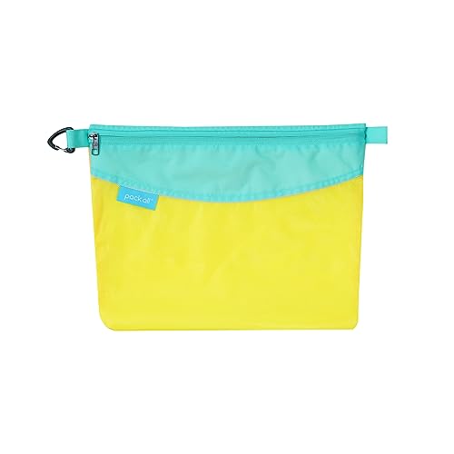 pack all Water-resistant Material Zipper Pouch, Mesh Zipper Bag for Storage, Travel, Office (Large, Yellow) - color: Yellow, size: Large