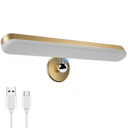 Benreom Wireless Vanity Lights for Mirror, Rechargeable Battery Operated Stick on Lamp, Adjustable Makeup Light, Cordless Magnetic LED Bar Renter Friendly Lighting Decor Gift, Gold - color: Gold, size: 1 Pack