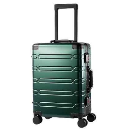 VentureVault All Aluminum Carry On Luggage 22x14x9 Airline Approved，Zipperless Luggage Premium Aluminum Suitcase Luggage, Hard Shell Carry On Luggage with Spinner Wheels (dark green, 20inch) - color: Green, size: 20inch