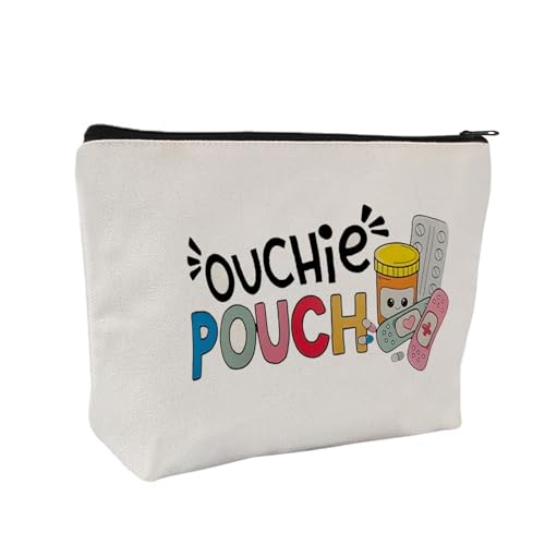 Medicine Storage Pouch with Diabetes, Medicines Bag, and Medical Supply Designs, White Canvas Zipper Cases, Multi-Use Functionality (Gift for Birthdays, Graduation, Christmas) (Style C) - style: Style C