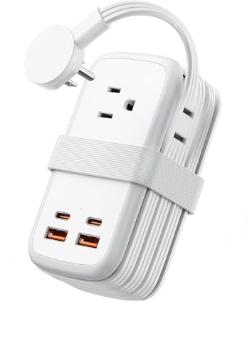 NTONPOWER GAN Ultra 65W USB Charging Station, 7 in 1 Travel Power Strip with 3 Outlets 4 USB (2 USB C), Extension Cord 4ft, Travel Essentials, Cruise Power Strip Compatible with MacBook, iPhone, White - color: White, size: 65W