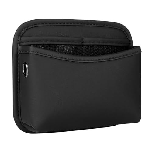 Car Seat Side Storage Pocket, Small Car Seat Organizers PU Leather Car Console Organizer Pocket Multifunctional Console Side Organizer Bag for Phone, Keys, Sunglass, Wallet, 1Pack - color: Black
